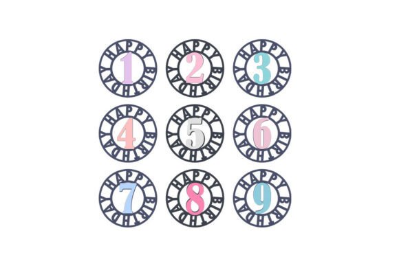 Birthday Number Cutout Tags Toppers SVG