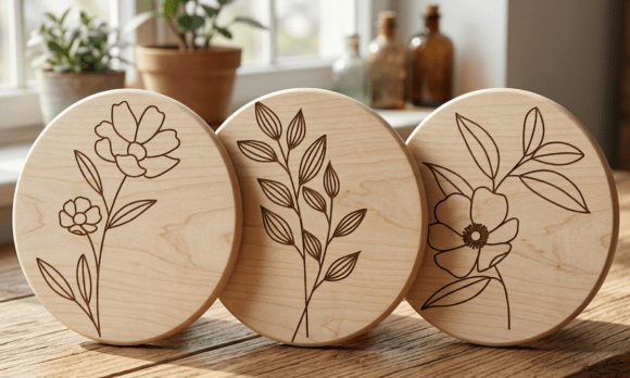 Botanical Line SVG for Elegant Laser Cut Designs