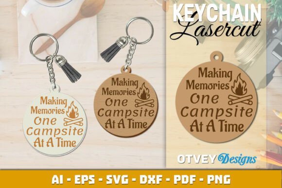 Camping Keychain Lasercut: A Creative Design Asset