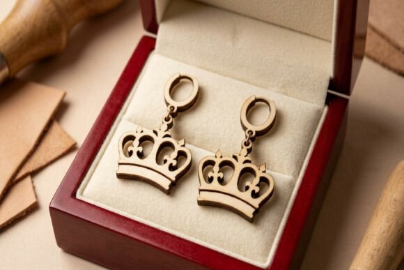 Create Elegant Crown Earrings with This SVG Bundle