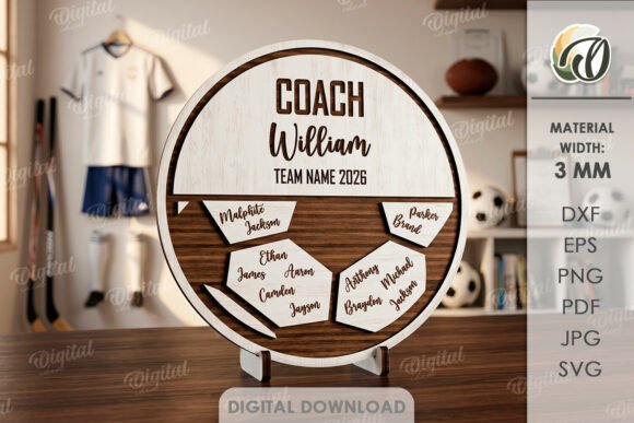 Custom Laser Cut Sport Team Sign Design Files