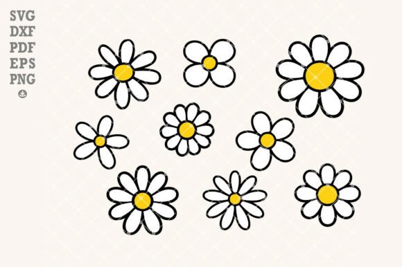 Daisy SVG Bundle: 9 Cheerful Cut Files for Your Projects