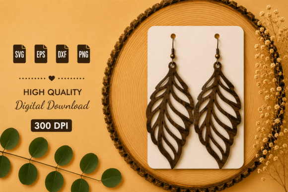 Decorative Earrings Laser Cut SVG: Creative Design Files