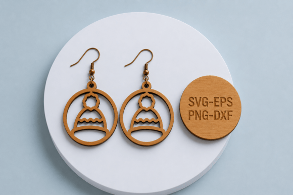 Festive Christmas Laser Cut Earring SVG Designs