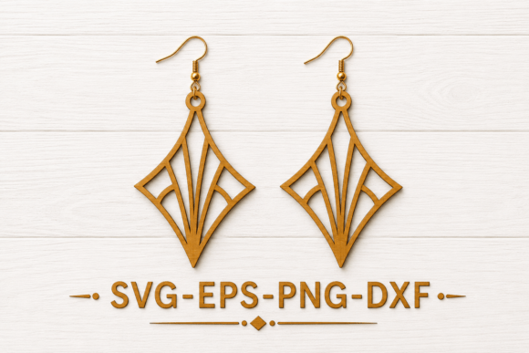 Geometric Art Deco Earrings SVG: Craft Elegant, Laser-Cut Jewelry