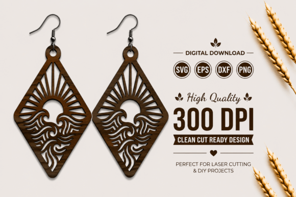 Geometric Earrings SVG Laser Cut File