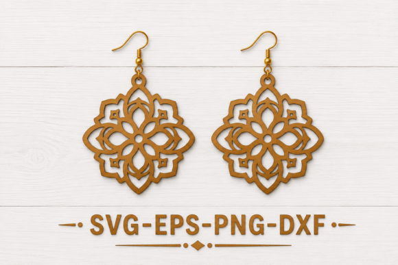 Geometric Floral Earrings SVG: A Modern Design Asset