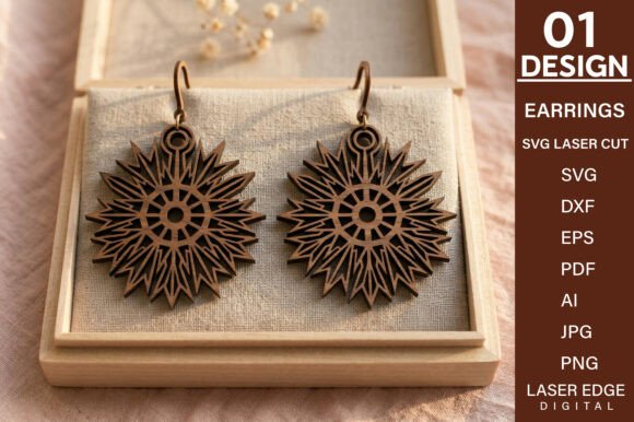 Geometric Laser Cut Earring SVG: Precision Craft Design