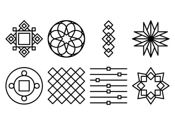 Geometric Symbol Elements EPS Bundle: Clean Vector Shapes