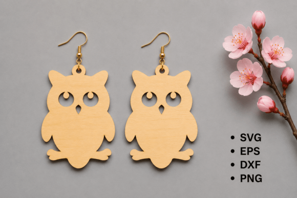 Halloween Owl Laser Cut Earrings SVG