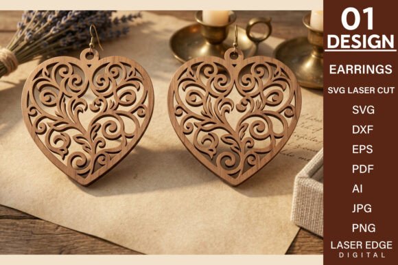 Heart Earrings Laser Cut SVG: A Design for Perfect Cuts