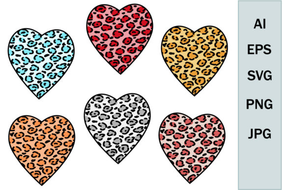 Heart Print Leopard Romantic Decor SVG