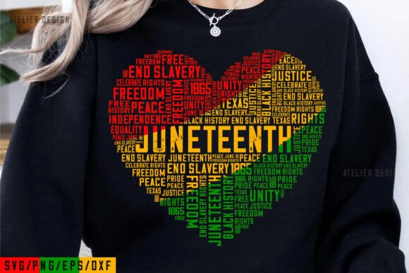 Juneteenth Freedom Heart PNG for Creative Projects
