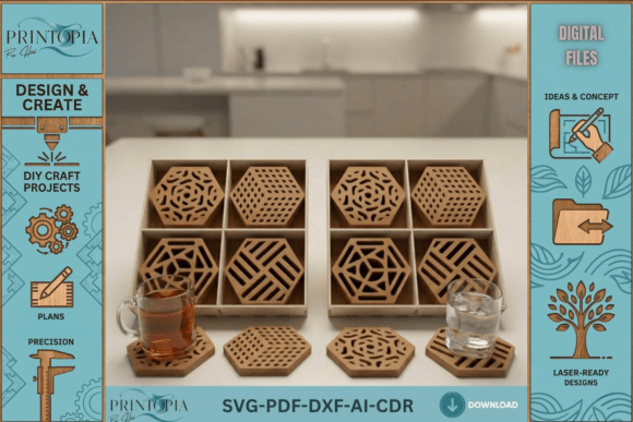 Laser Cut Coaster Bundle: Elevate Your Home Decor with Stunning Designs