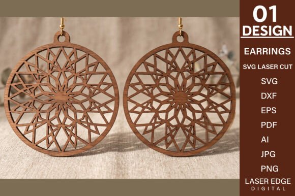 Laser Cut Mandala Earrings SVG: A Design Asset for Crafters