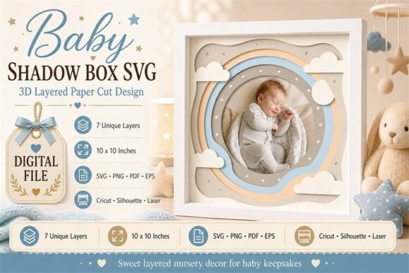 Magical Nursery Memories: Pastel Rainbow Baby Shadow Box