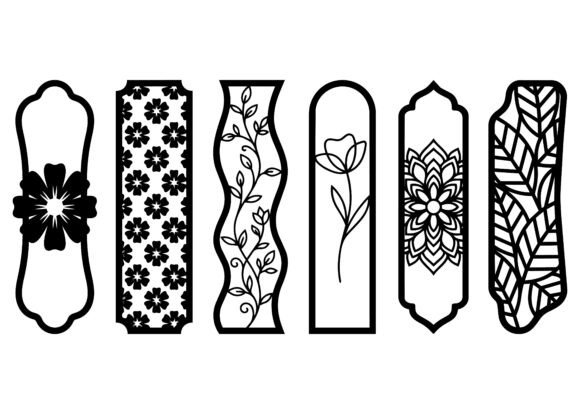 Minimal Floral Bookmark EPS Bundle