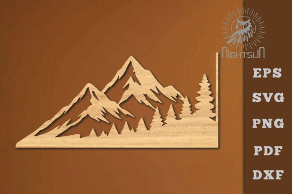 Mountain Lasercut Corner SVG 4: A Bold Design Asset