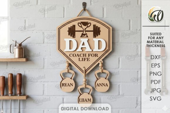 Personalized Dad Hanging Decor Laser Cut